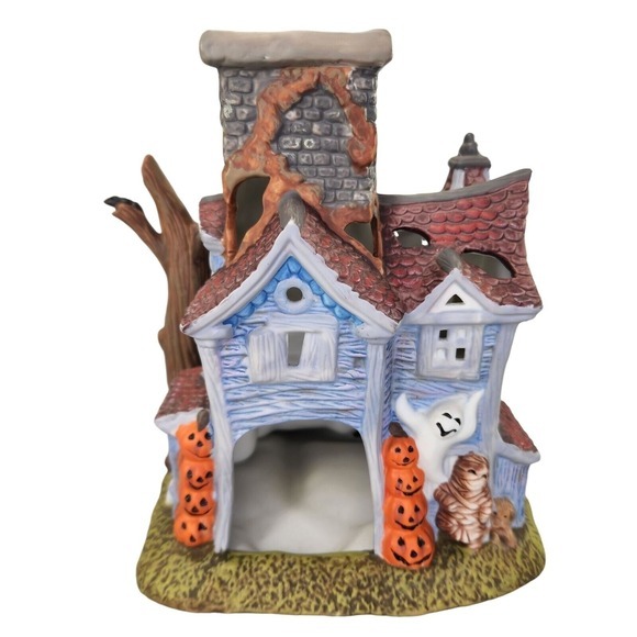 Halloween‎ Haunted House Ghosts Tealight Spooky Ceramic Decor PartyLite READ - Picture 3 of 7